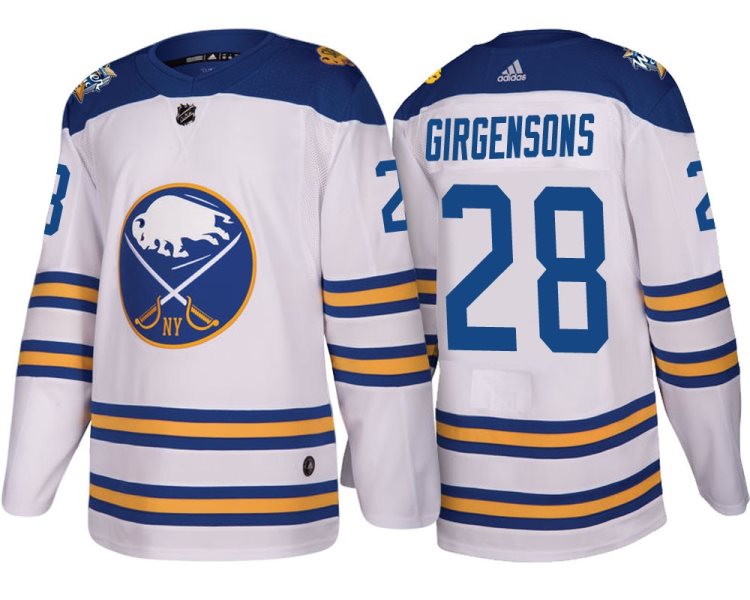 NHL Sabres 28 Zemgus Girgensons White 2018 Winter Classic Adidas Men Jersey