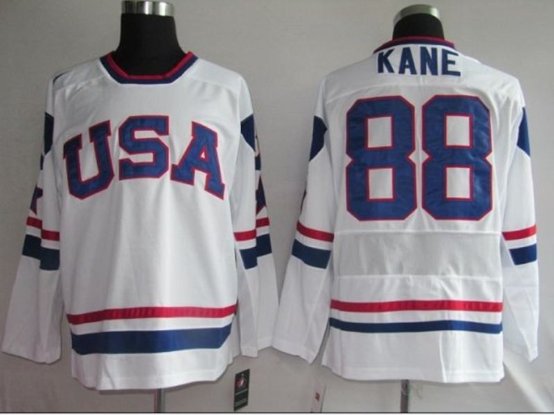 2010 Olympic Team USA 88 Patrick Kane Embroidered White NHL Jersey