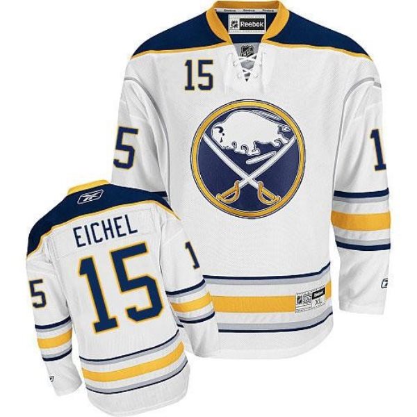 NHL Sabres 15 Jack Eichel White Men Jersey