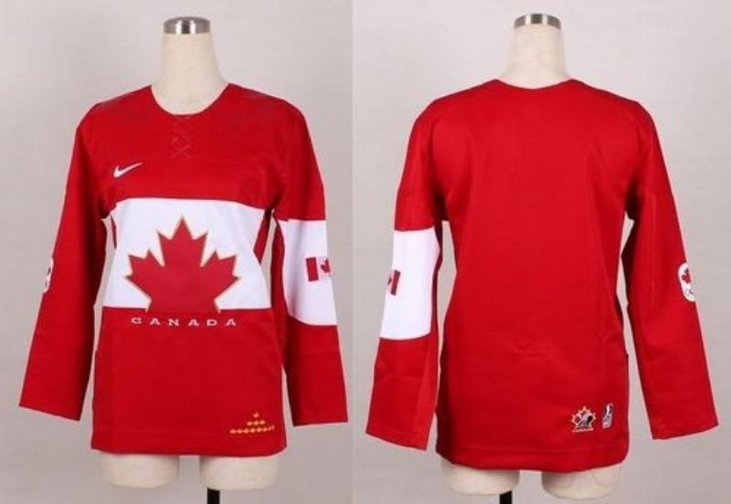 Team Canada 2014 Olympic Blank Red Women Hockey Jersey
