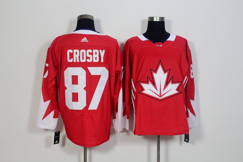 Team CA. #87 Sidney Crosby Red 2016 World Cup Stitched NHL Jersey