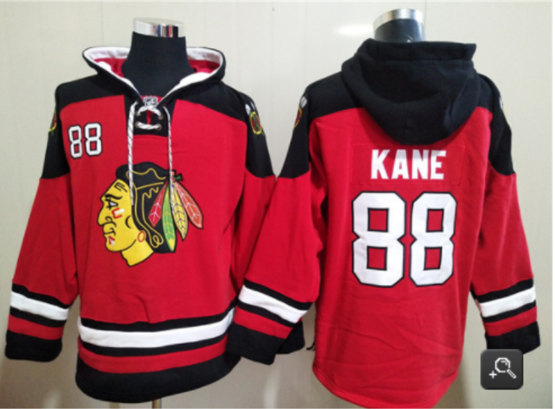 NHL Blackhawks 88 Patrick Kane Red Ageless Must-Have Lace-Up Pullover Hoodie Sweatshirt