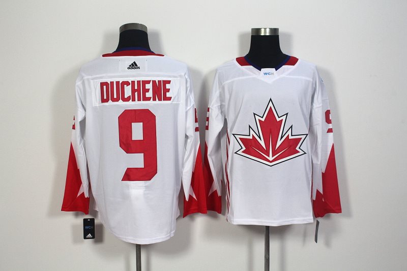Team CA. #9 Matt Duchene White 2016 World Cup Stitched NHL Jersey