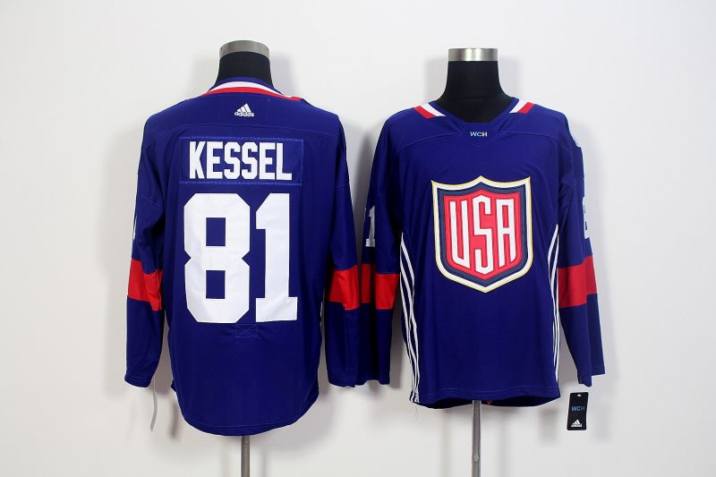 Team USA 81 Phil Kessel Navy Blue 2016 World Cup NHL Jersey