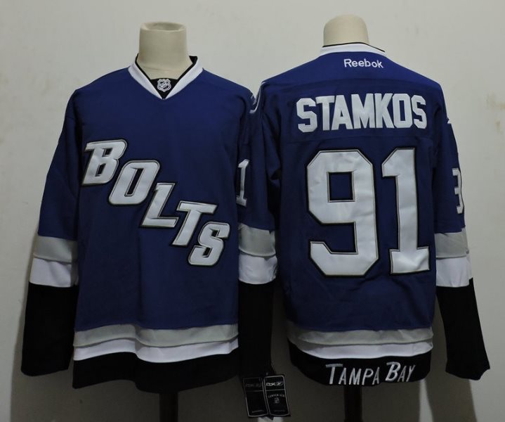 NHL Lightning 91 Steven Stamkos Blue Men Jersey