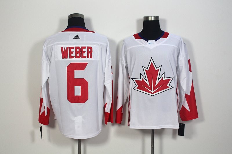 Team CA. #6 Shea Weber White 2016 World Cup Stitched NHL Jersey