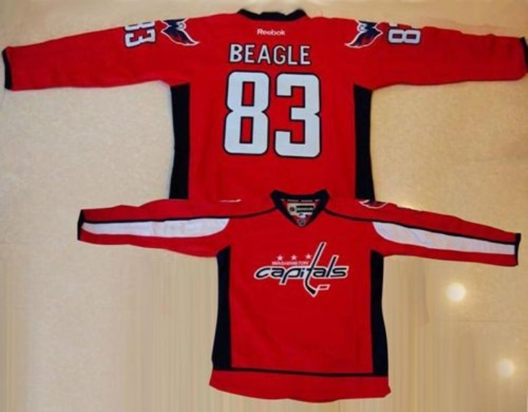 NHL Capitals 83 Jay Beagle Red Home Men Jersey