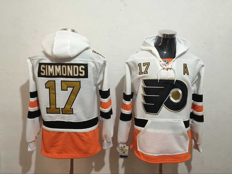 NHL Flyers 17 Wayne Simmonds White All Hooded Men Sweatshirt