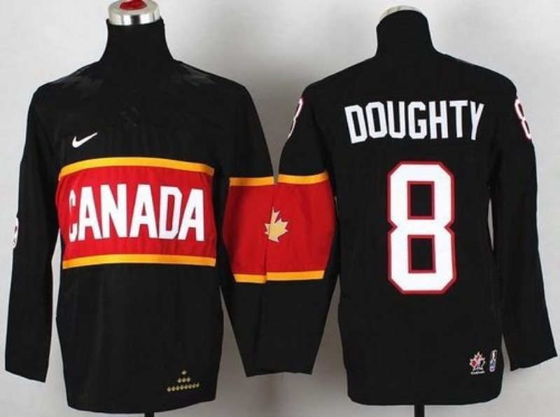 Team Canada 2014 Olympic 8 Drew Doughty Black Stitched Youth NHL Jersey