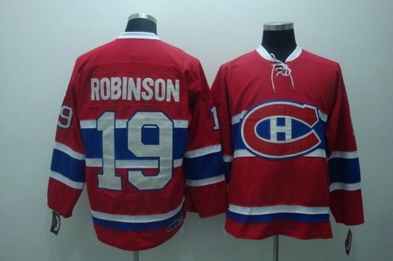 NHL Canadiens 19 Larry Robinson Red CH CCM Throwback Men Jersey