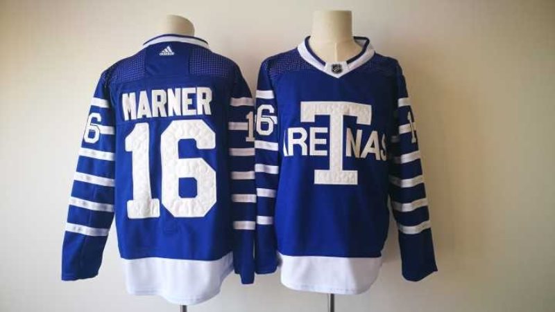 NHL Maple Leafs 16 Mitchell Marner Blue 1918 Arenas Throwback Adidas Men Jersey