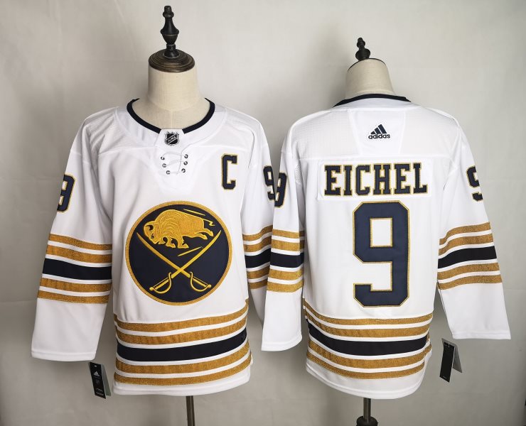 NHL Sabres 9 Jack Eichel White 50th anniversary Adidas Men Jersey