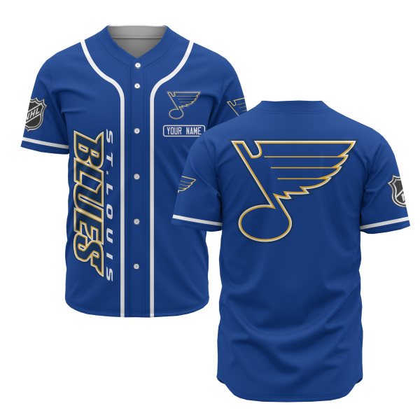NHL St.Louis Blues Baseball Blue Customized Jersey