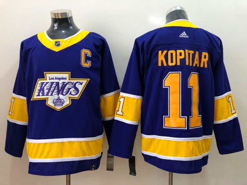 NHL Kings 11 Anze Kopitar Blue New Adidas Men Jersey