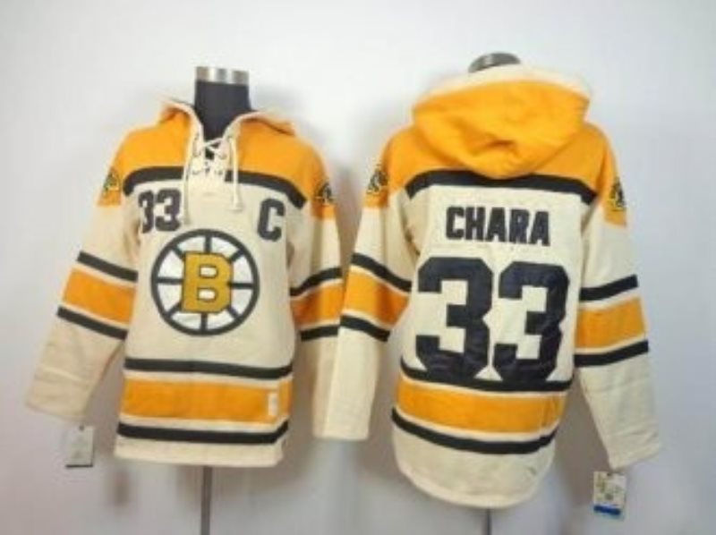 NHL Bruins 33 Zdeno Chara Cream With C Patch Men Sweatshirt