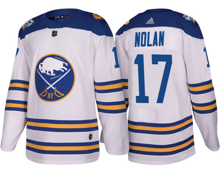 NHL Sabres 17 Jordan Nolan White 2018 Winter Classic Adidas Men Jersey