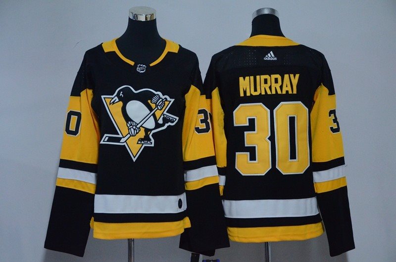 NHL Penguins 30 Matt Murray Black Adidas Women Jersey