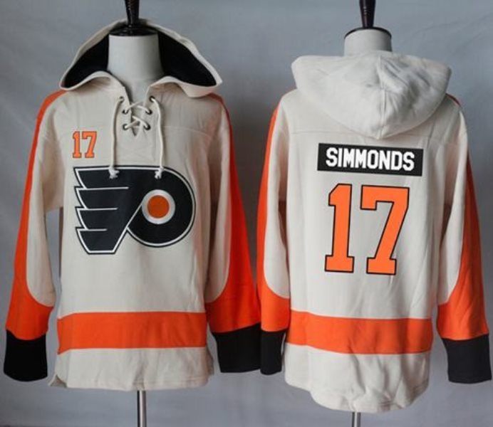 NHL Flyers 17 Wayne Simmonds Cream Men Sweatshirt