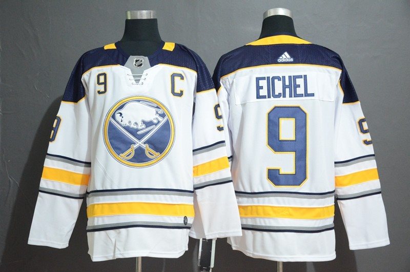 NHL Sabres 9 Jack Eichel White Adidas Men Jersey