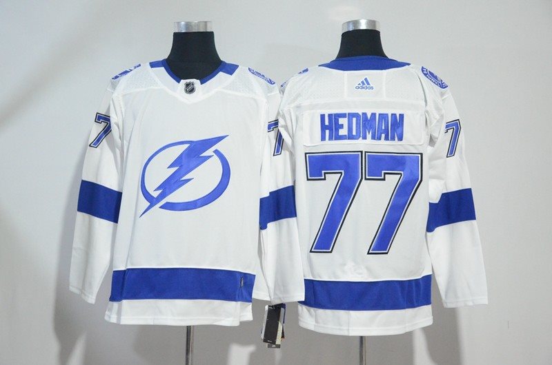 NHL Lightning 77 Victor Hedman White Adidas Men Jersey