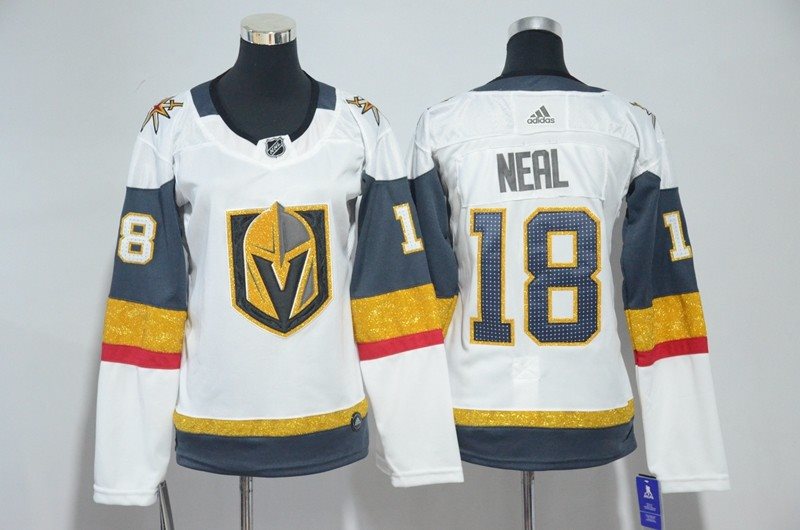 NHL Knights 18 James Neal White Adidas Women Jersey