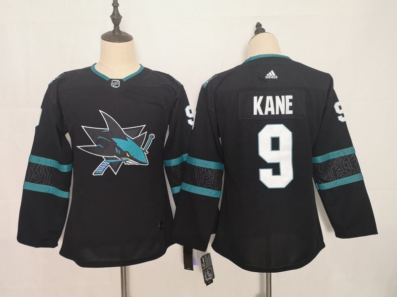NHL Sharks 9 Evander Kane Black Adidas Youth Jersey