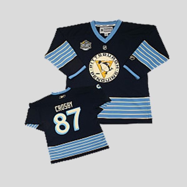 NHL Penguins 87 Sidney Crosby 2011 Winter Classic Vintage Dark Blue Youth Jersey