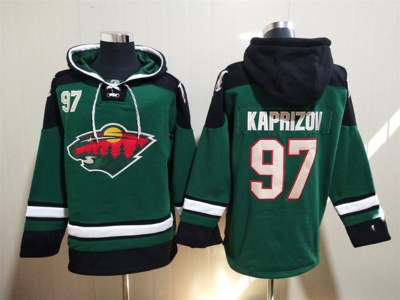 NHL Wild 97 Kirill Kaprizov Green Ageless Must-Have Lace-Up Sweatshirt Hoodie