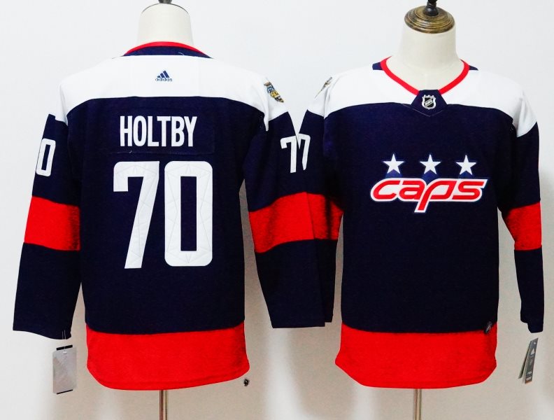 NHL Capitals 70 Braden Holtby Navy 2018 Stadium Series Adidas Women Jersey