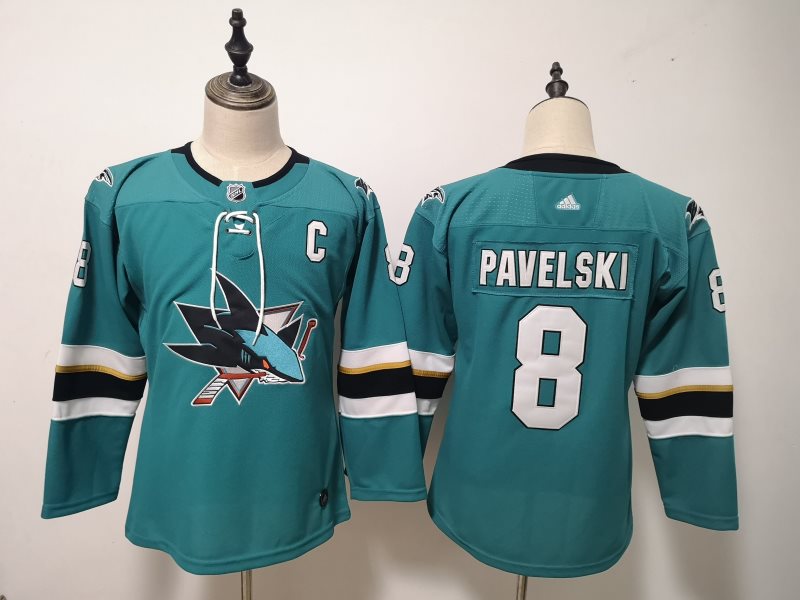 NHL Sharks 8 Joe Pavelski Teal Adidas Youth Jersey