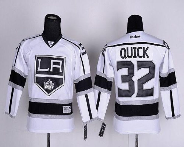 NHL Kings 32 Jonathan Quick White Road Youth Jersey