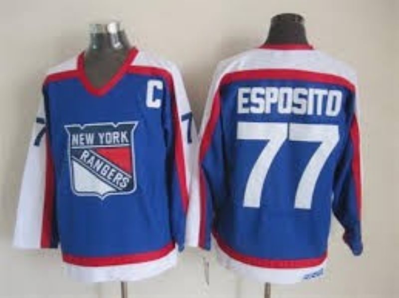 NHL New York Rangers 77 Phil Esposito 1976-1978 Vintage CCM Throwback Men Jersey