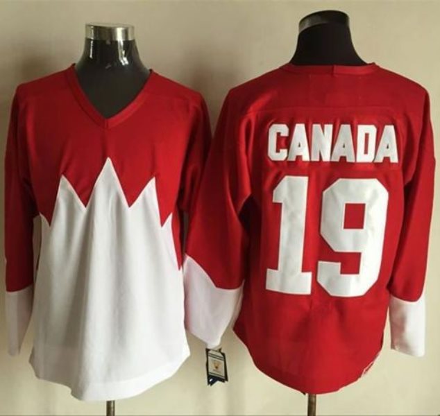 Olympic Canada 19 Canada Red White 1972 Commemorative CCM Stitched NHL Jersey