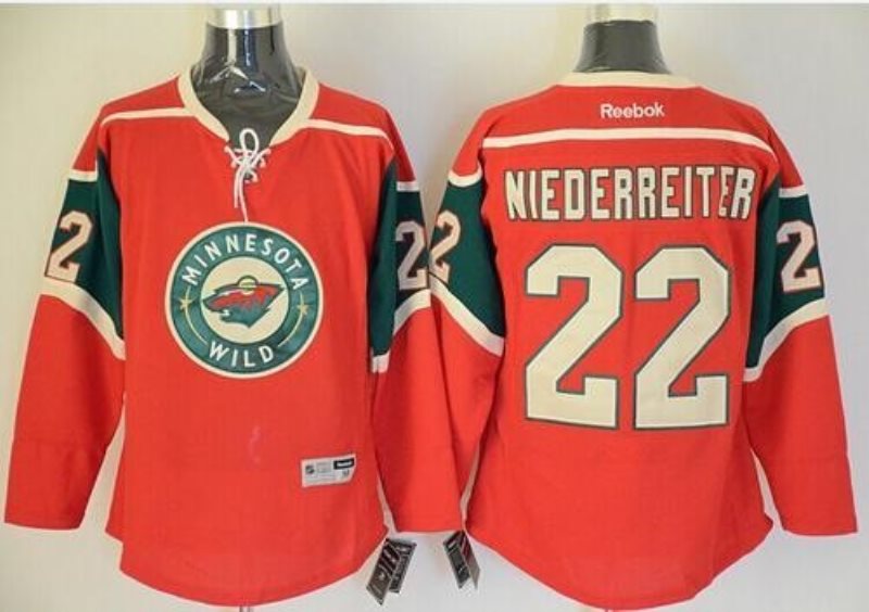 NHL Wild 22 Nino Niederreiter Red Men Jersey