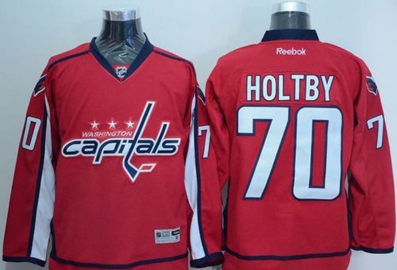 NHL Capitals 70 Braden Holtby Red Men Jersey