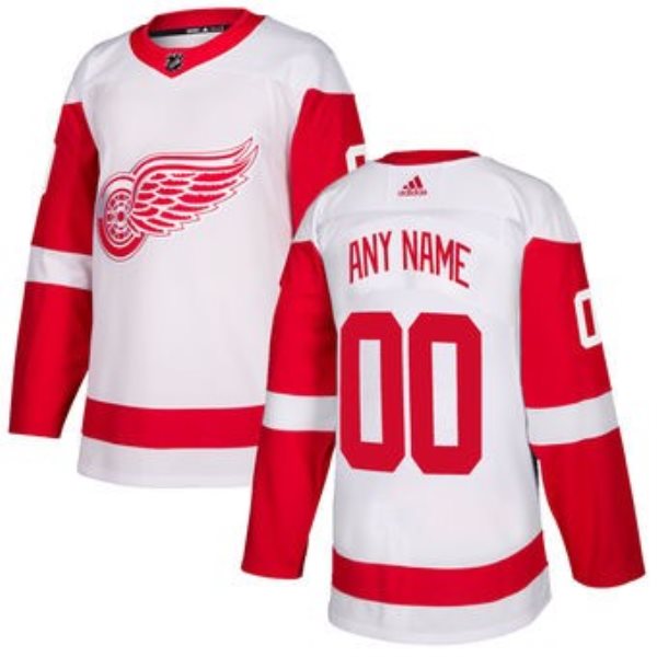 NHL Detroit Red Wings White Customized Adidas Men Jersey
