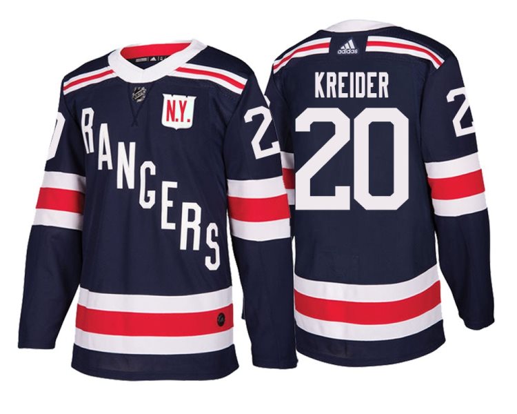 NHL Rangers 20 Chris Kreider Navy 2018 Winter Classic Adidas Men Jersey