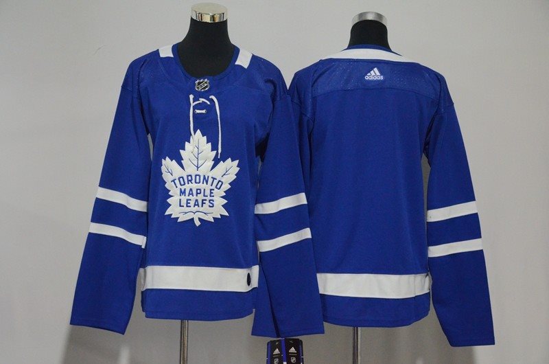 NHL Maple Leafs Blank Blue Adidas Women Jersey