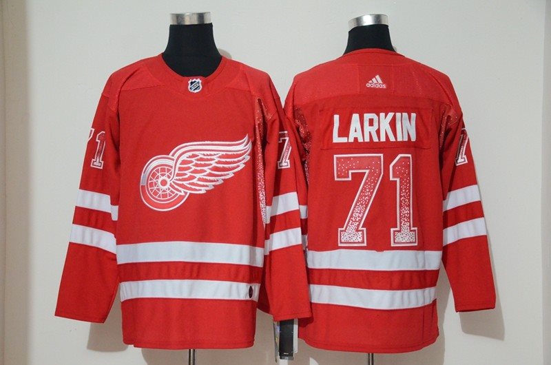 NHL Red Wings 71 Dylan Larkin Red Drift Fashion Adidas Men Jersey