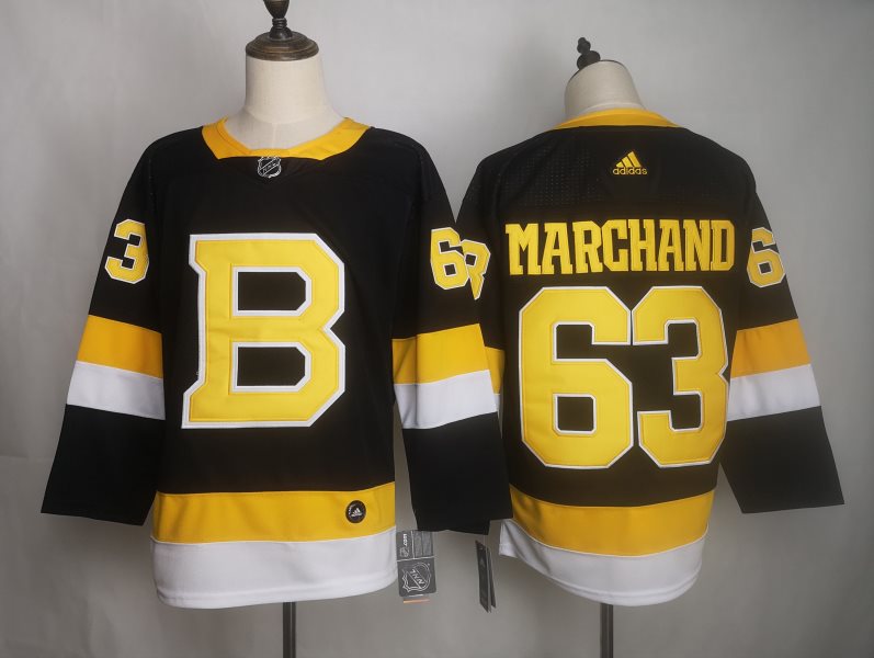 NHL Bruins 63 Brad Marchand Black 2019 Winter Classic Adidas Men Jersey