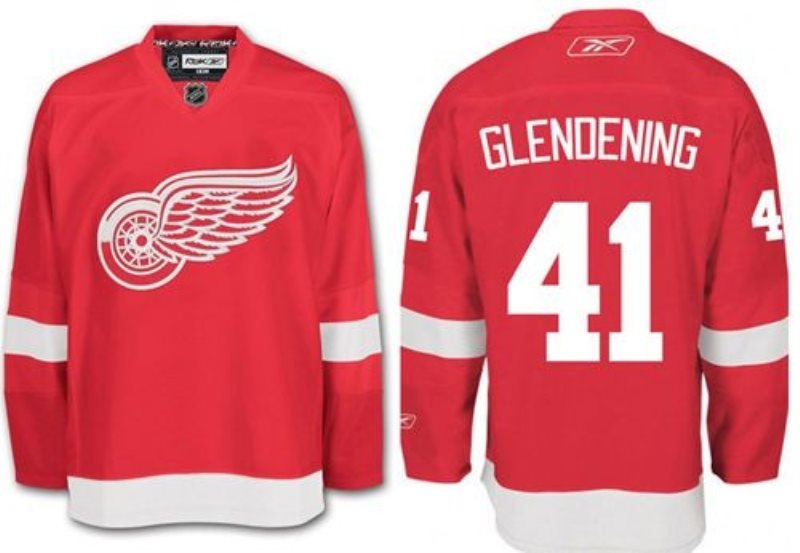 NHL Red Wings 41 Luke Glendening Red Men Jersey