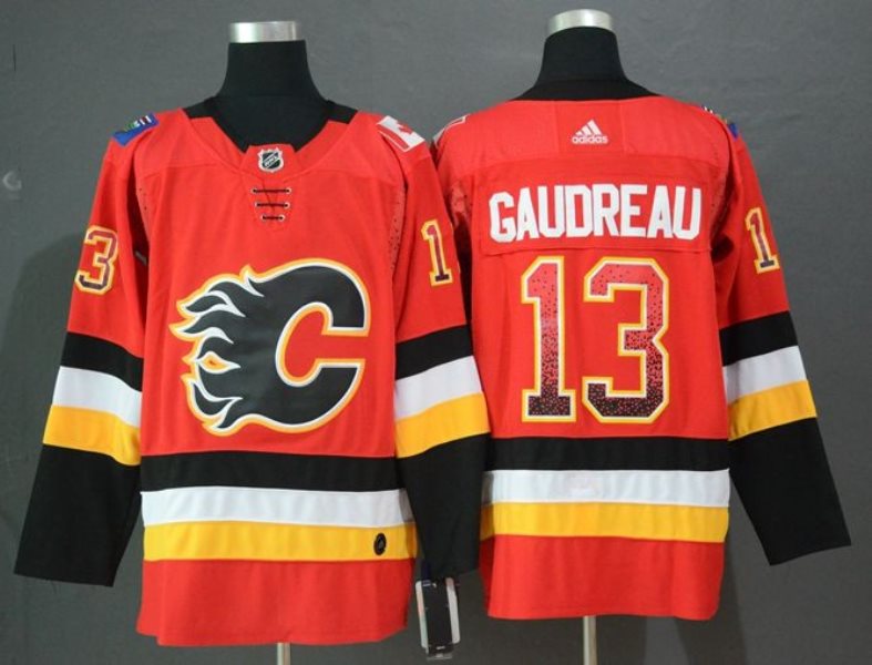 NHL Flames 13 Johnny Gaudreau Red Drift Fashion Adidas Men Jersey