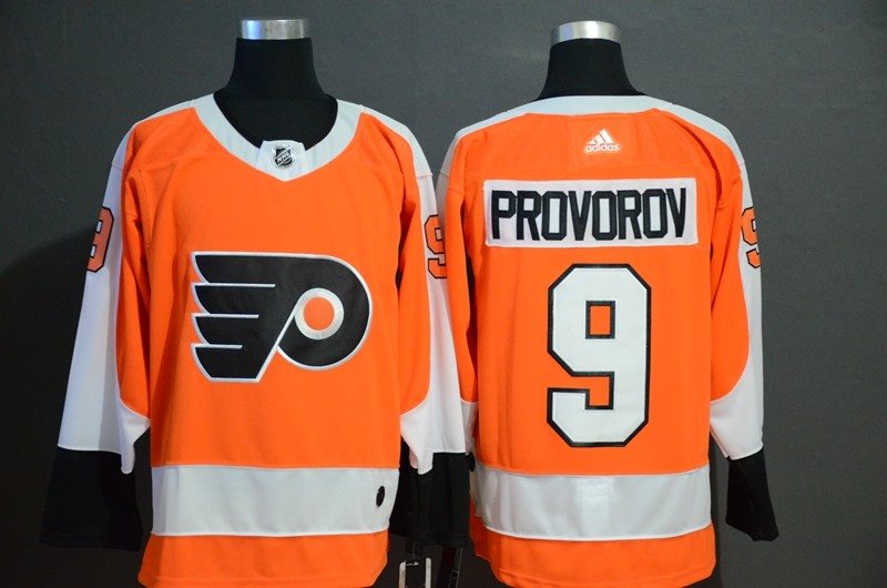 NHL Flyers 9 Ivan Provorov Orange Adidas Men Jersey