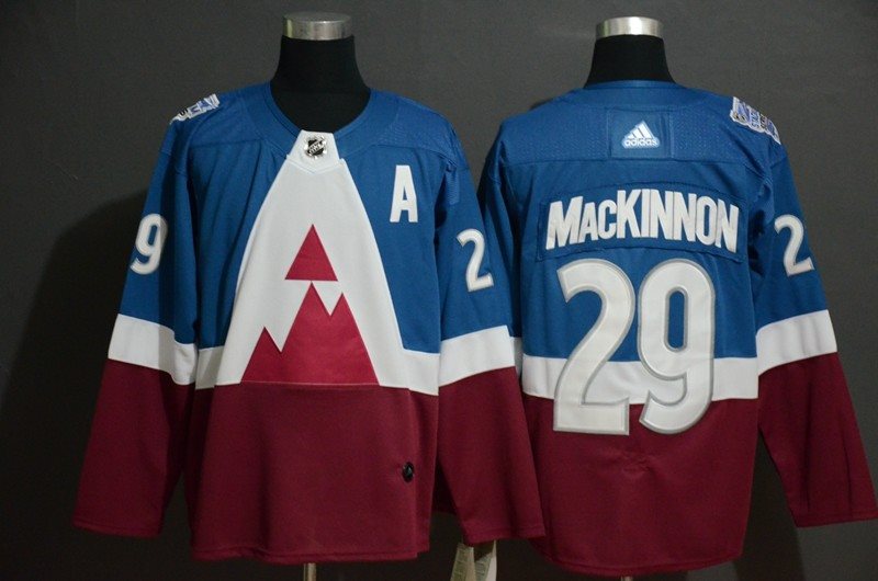 NHL Avalanche 29 Nathan MacKinnon Blue Red 2020 Stadium Series Adidas Men Jersey
