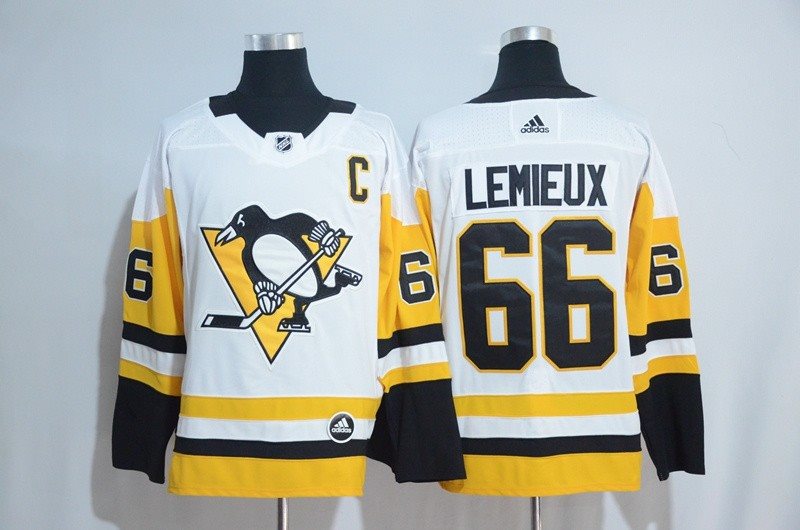 NHL Pittsburgh Penguins 66 Mario Lemieux White Adidas Stitched Men Jersey