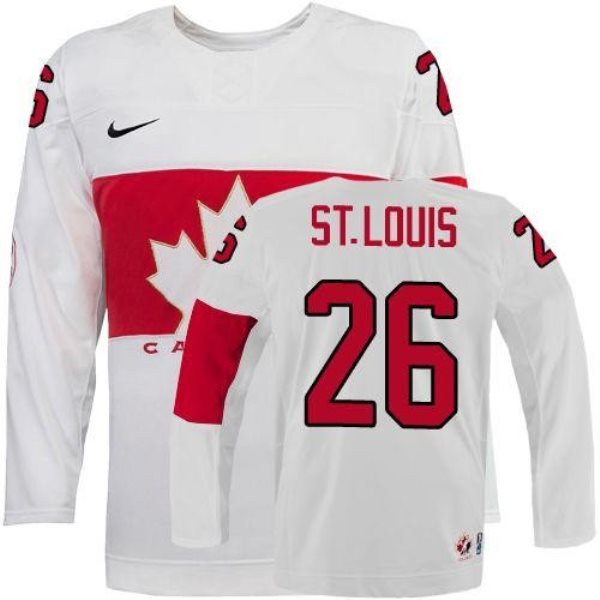 Team Canada 2014 Olympic No.26 Martin St.Louis White Hockey Jersey