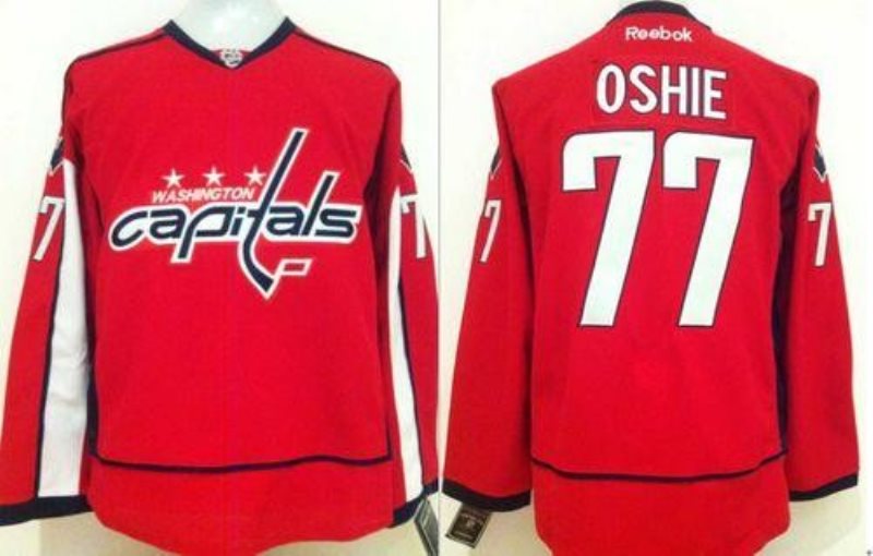 NHL Capitals 77 T.J Oshie Red Men Jersey