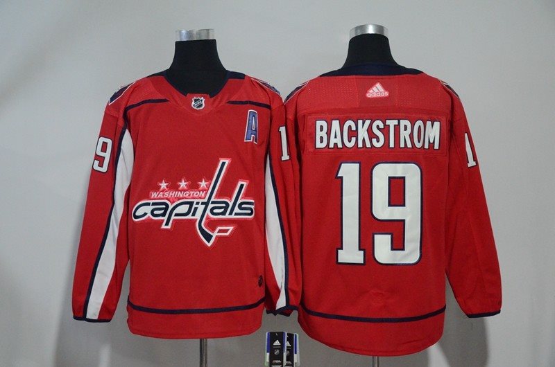 NHL Capitals 19 Nicklas Backstrom Red Adidas Men Jersey