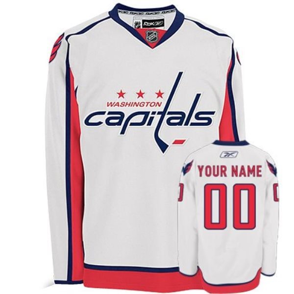 NHL Capitals White Customized Men Jersey