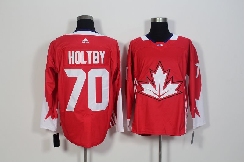 Team CA. #70 Braden Holtby Red 2016 World Cup Stitched NHL Jersey